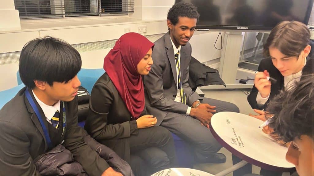 Pupils engaging in a leadership skills workshop.
