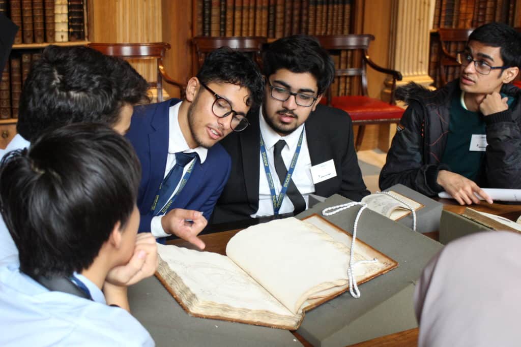 Students from a local school visiting College Collections.