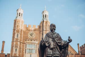 Henry VI statue with Lupton's Tower in the background.